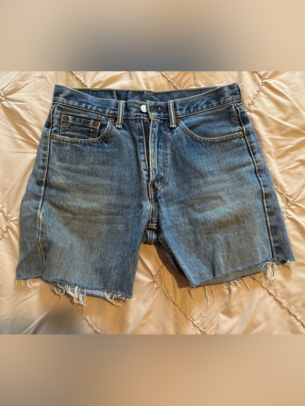 Levi's Distressed Blue Denim Cutoff Shorts - Men's
